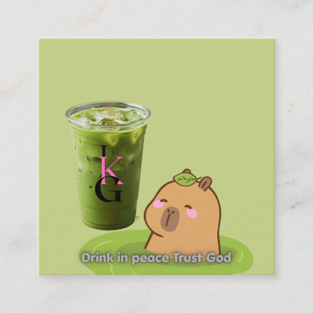 Cartão De Contato  Stay Calm Like a Capybara (Frente)