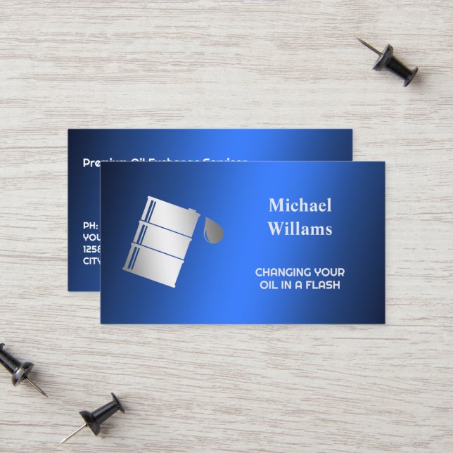 Cartão De Contato Substituição de óleo (Frente/Verso In Situ)