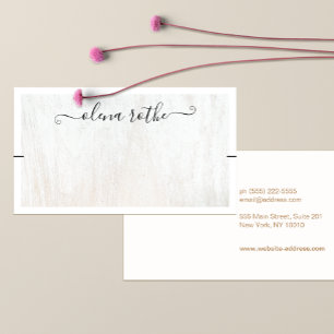 Cartão De Contato Tela Chic White Wood Bracelet