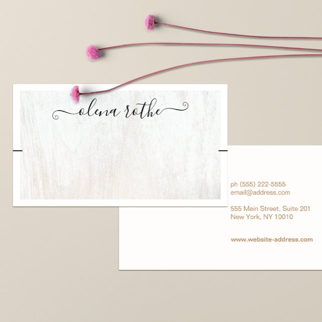 Cartão De Contato Tela Chic White Wood Bracelet (Criador carregado)