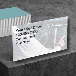 Cartão De Contato Tema Simples de Motorista de Táxi Uber