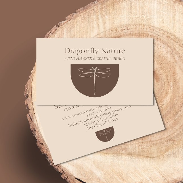 Cartão De Contato Terracotta Beige Dragonfly (Criador carregado)