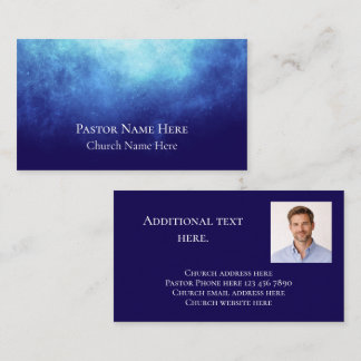 Cartão De Contato Texto Personalizado & Foto Moderno Pastor de Igrej