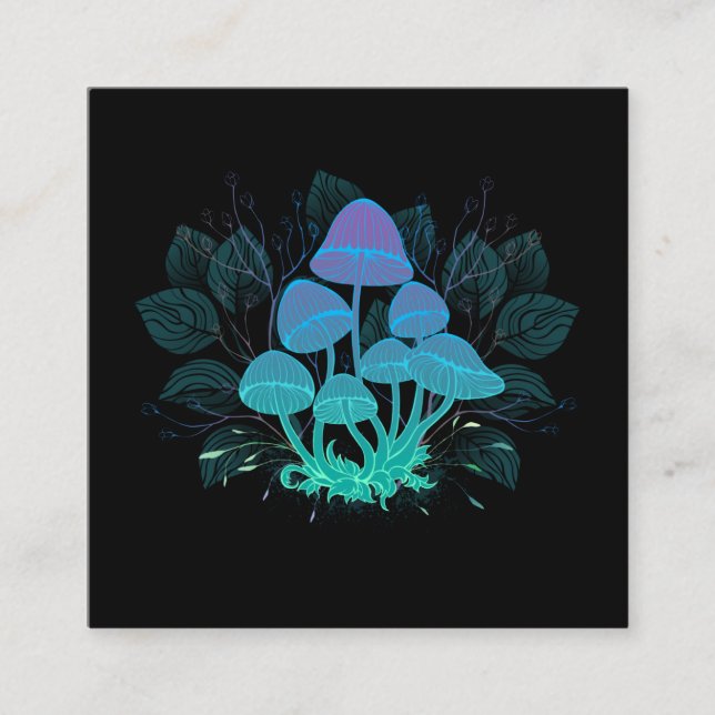 Cartão De Contato Toadstools em arbustos (Frente)