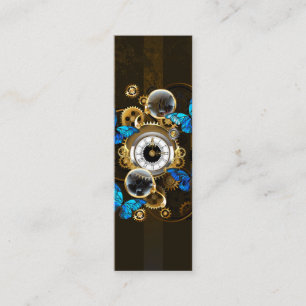 Cartão De Contato Ursinhas Steampunk e Borboletas Azuis