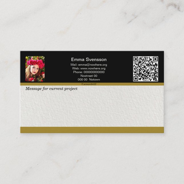 Cartão De Contato Visitkort — Connect, Elegant rebel (Frente)