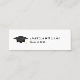 Cartão De Contato Watercolor Graduation Cap Name Card - Insert Card