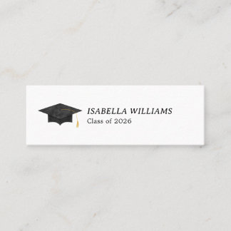 Cartão De Contato Watercolor Graduation Cap Name Card - Insert Card
