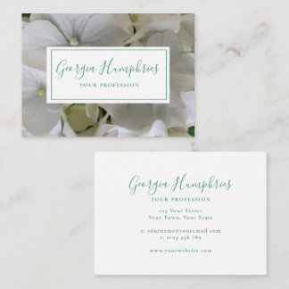 Cartão De Contato White Floral Classic Business Card