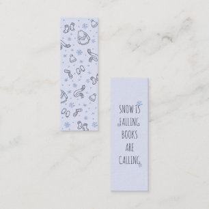 Cartão De Contato Winter Snowy time lê Mini Bookmark Calling Card
