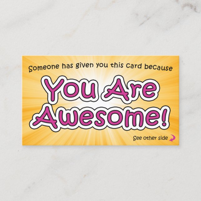 Cartão De Contato You Are Awesome Cards - Appreciation Cards (Frente)