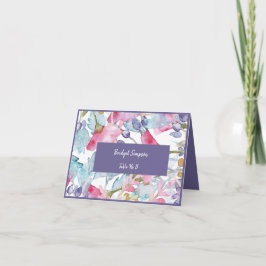cartão de convidado de casamento de flor silvestre