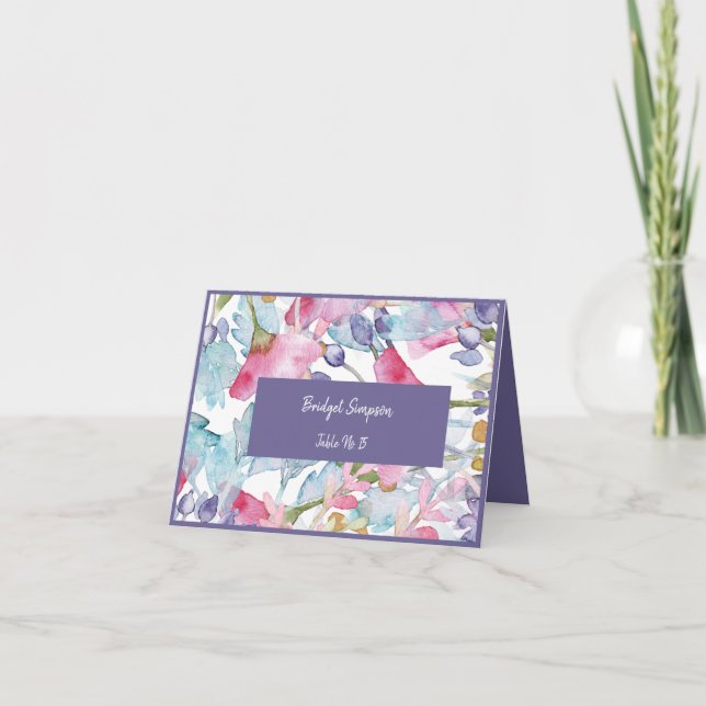 cartão de convidado de casamento de flor silvestre (Frente)