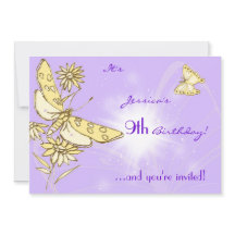 Cartão de Convite à Borboleta Pêssego