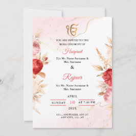 Cartão de Convite à Cerimônia de Roka Floral Elega