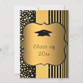Cartão de Convite à Festa de formatura Dourada de