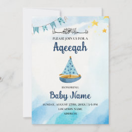 Cartão de Convite Aqeeqah Aqiqah Instantâneo Editá
