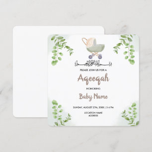 Cartão de Convite Aqeeqah Chic Moderno Instantâneo