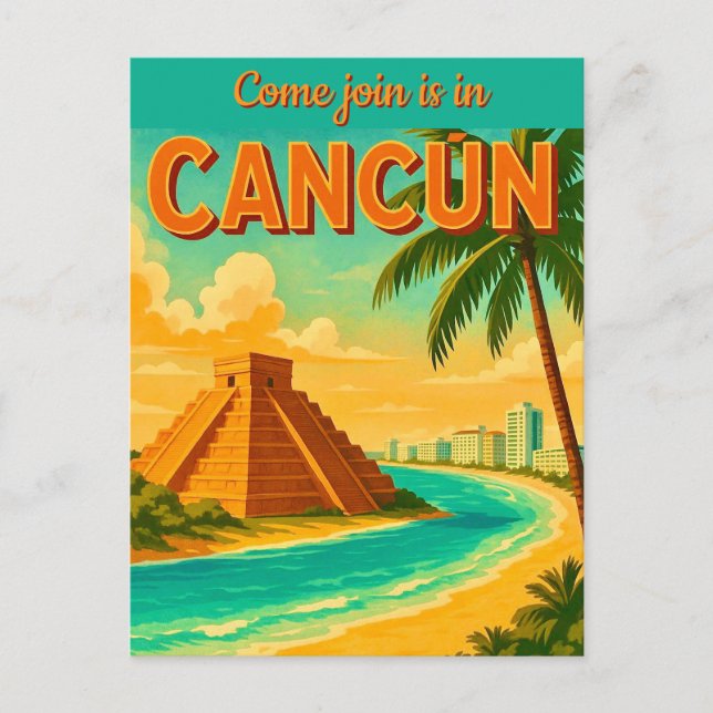 Cartão de Convite Cancún México (Frente)