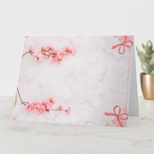 cartão de convite chic cor-de-rosa floral