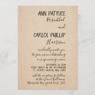 CARTÃO DE CONVITE CLÁSSICO ESCRITO