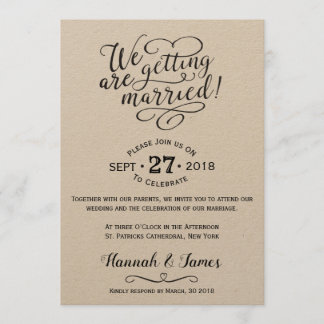 CARTÃO DE CONVITE CLÁSSICO - PAPEL KRAFT