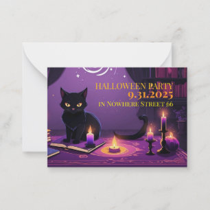 Cartão de Convite com ilustração de gato de Dia da