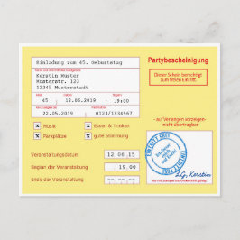 Cartão de convite como atestado/atestado médico, a