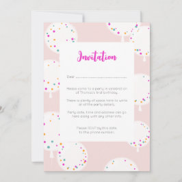 Cartão de convite cor-de-rosa para balões de anive