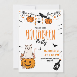 Cartão de convite da festa Halloween de Pocus