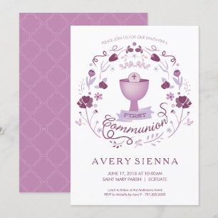 Cartão de convite da Primeira Santa Comunhão