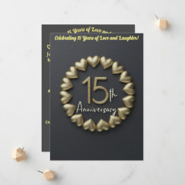 Cartão de convite de 15 Wedding Anniversário