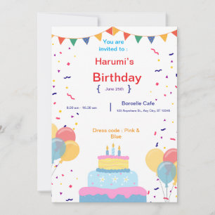 Cartão de convite de aniversário