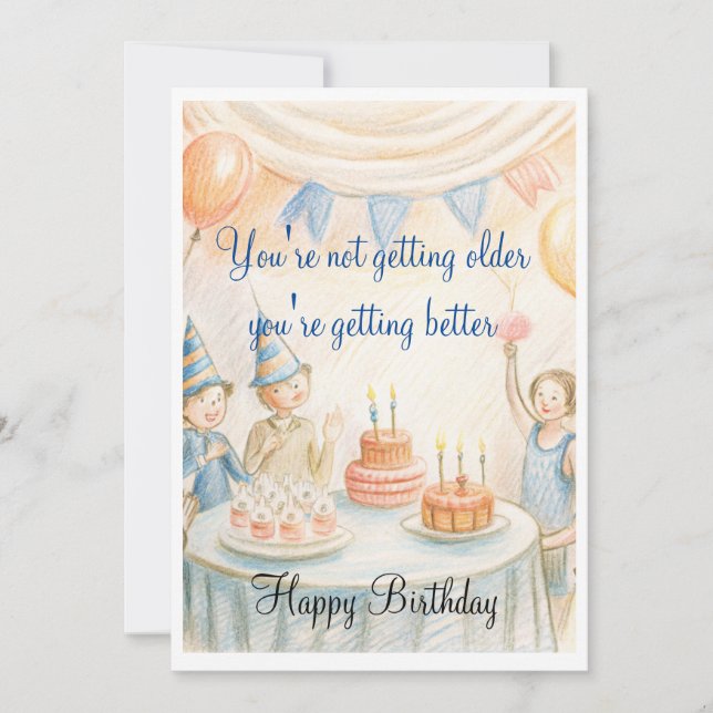 Cartão de convite de aniversário (Frente)