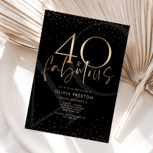 Cartão de Convite de Aniversário 40 & Fabuloso Bla