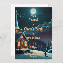 Cartão de Convite de Aniversário da Igreja Snowy