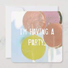 CARTÃO DE CONVITE DE ANIVERSÁRIO DA RETRO LOLLIPOP