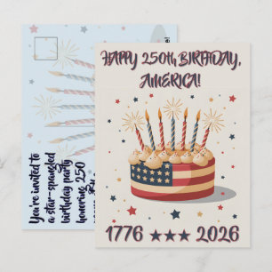 Cartão de Convite de Aniversário de 250 Anos dos E