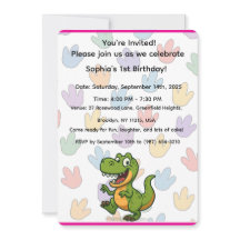 Cartão de Convite de Aniversário do Dinossaur