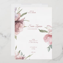 Cartão de Convite de Aniversário do Elegant Floral