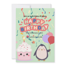 cartão de convite de aniversário do james