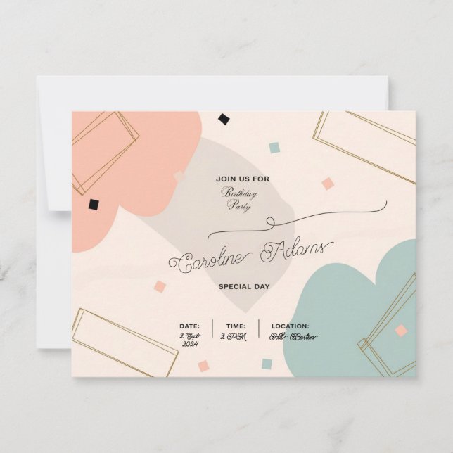 Cartão de Convite de Aniversário do Posto Minimali (Frente)