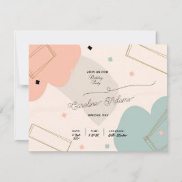 Cartão de Convite de Aniversário do Posto Minimali