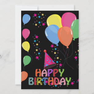 Cartão de Convite de Aniversário Feliz