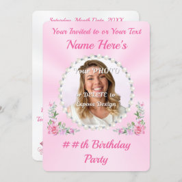 Cartão de Convite de Aniversário, FOTO bonito, par