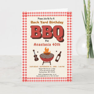Cartão de Convite de Aniversário para churrasco Ba