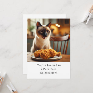 Cartão de Convite de aniversário para gatos