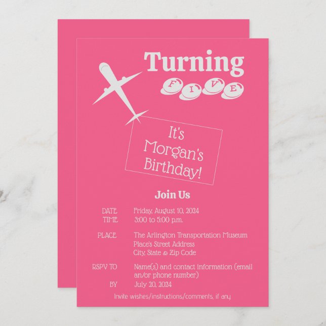 Cartão de Convite de Aniversário Personalizado par (Frente/Verso)