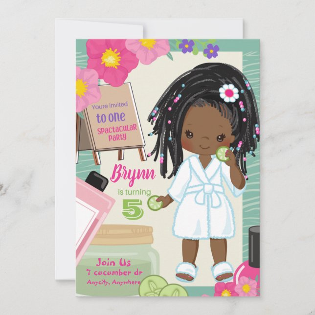 Cartão de Convite de Aniversário Spa-D-Ity (Frente)