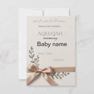 cartão de convite de Aqeeqah